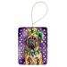 Mastiff King Of Mardi Gras Porcelain Ornament Christmas Tree Hanging Decorations For Home Christmas Holiday, Rectangle, Gift, Multicolor_maomaolike.com