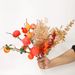 Small Fork Artificial Wintergreen Fan Leaf Eucalyptus Persimmon Pomegranate Orange Peach Fortune Bucket New Year Wreath_maomaolike.com