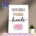 Hand Washing Reminder Painting Poster, Pastel Typographic & Soap Graphic Poster, Gentle Hygiene Reminder Suitable For Bathroom_maomaolike.com