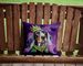 Bluetick Coonhound King Of Mardi Gras Throw Pillow Machine Washable, Indoor Outdoor Decorative Pillow For Couch, Bed Or Patio, 14Hx14W_maomaolike.com