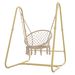 Handmade Macrame Swing Hammock Chair With Stand - Indoor/Outdoor Boho Style Seating_maomaolike.com