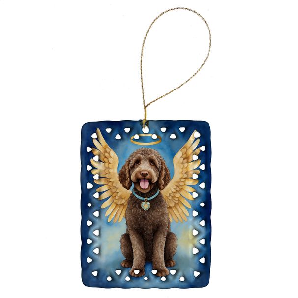 Labradoodle My Angel Porcelain Ornament Christmas Tree Hanging Decorations For Home Christmas Holiday, Rectangle, Gift, Multicolor_maomaolike.com