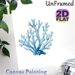 Blue Coral Painting Poster, Soft Watercolor Style Delicate Blue Coral Poster, Brings Tranquil Coastal Atmosphere, Ideal For Living Room, Bathroom_maomaolike.com