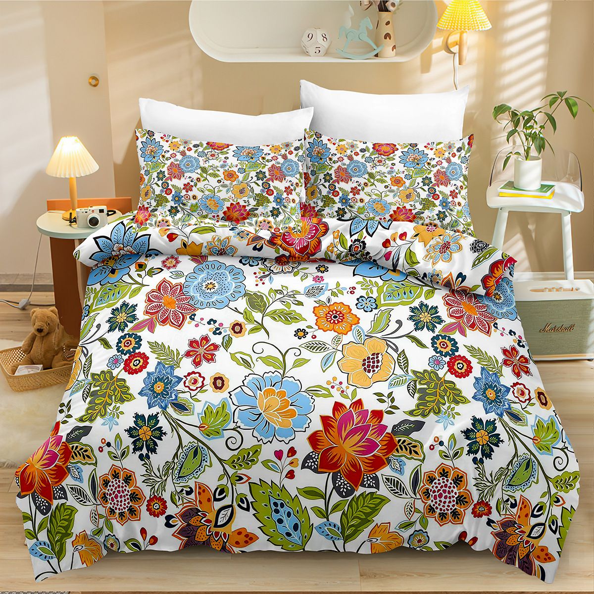 Linen Set、style Foreign Trade Floral Duvet Cover, Digital Print Bed Sheet, Ethnic Style Series Bedding Four-piece Set,_maomaolike.com