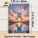 Azadi Tower Sunset Painting Poster, Warm-toned Urban Scenic Reflection Poster, Peaceful Cityscape Artwork Suitable For Living Room, Office Wall Decor_maomaolike.com