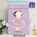 Cute Chubby Cartoon Girl Painting Poster, Soft Purple-toned Whimsical Poster, Warm Playful Artwork Of Girl In Striped Dress, Ideal Decor For Bedroom_maomaolike.com