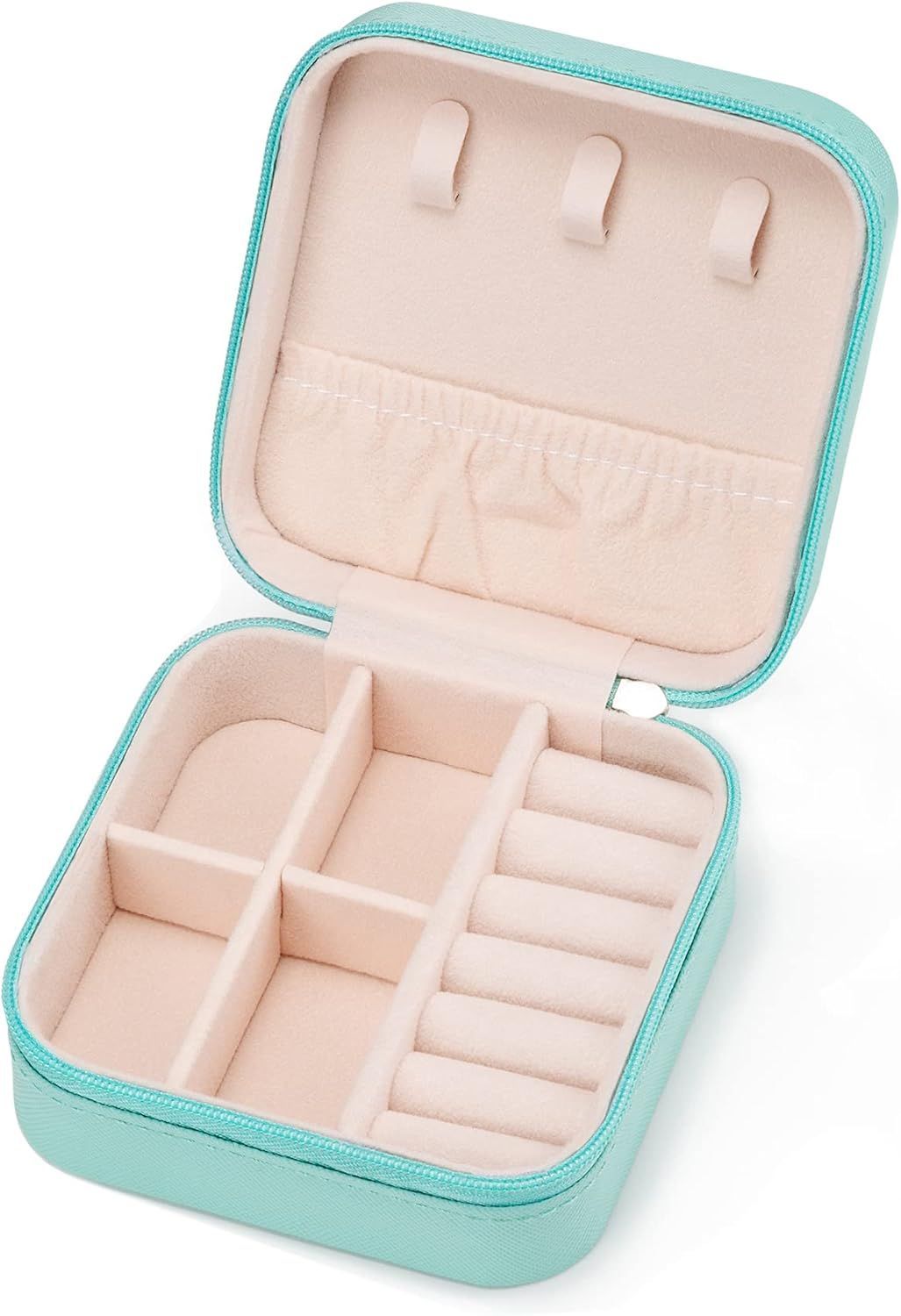 Mini Jewelry Travel Case,Small Jewelry Box,Traveling Jewelry Organizer,Portable Jewellery Storage Holder For Rings Earrings Necklace Bracelet Bangle For Girls Women(Blue - 1 Pack) Brand: VOMNA_maomaolike.com