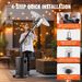 VEVOR Propane Patio Heater 50000BTU Tall Hammered W/Wheels Outdoor Silver Gray_maomaolike.com