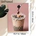 Surreal Boba Milk Tea Painting Poster, Whimsical Artistic Poster, Eye-catching Creative Design Featuring Figure Soaking In Boba Milk Tea, Ideal For_maomaolike.com
