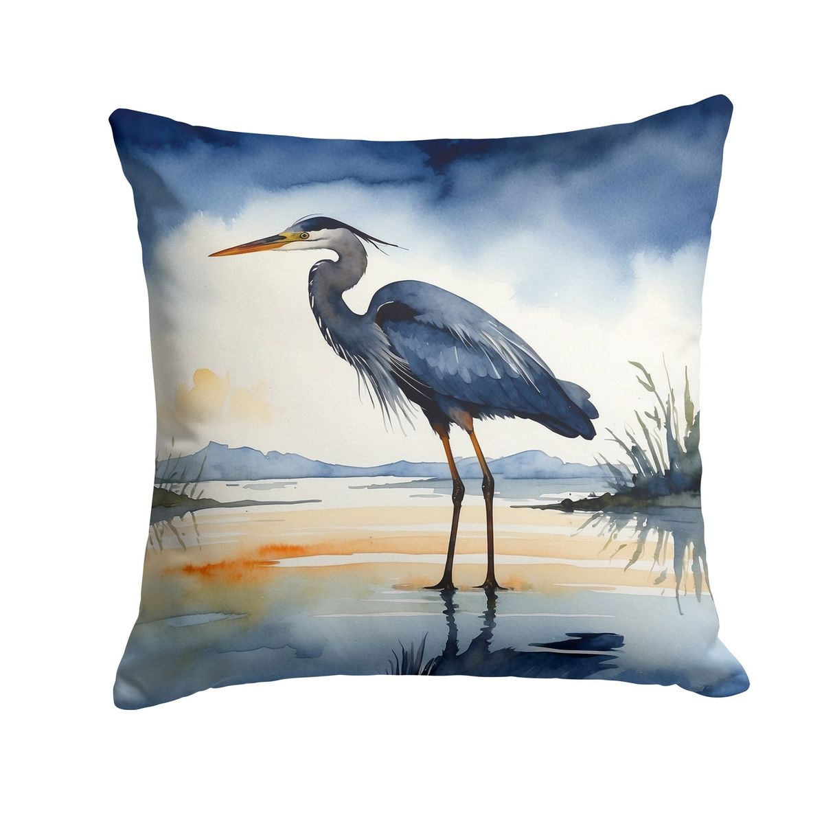 Blue Heron Barely Lit Sky Throw Pillow Machine Washable, Indoor Outdoor Decorative Pillow For Couch, Bed Or Patio, 14Hx14W_maomaolike.com