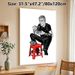 Man Eating Noodles Painting Poster, Bold Graphic Monochrome With Red Accent Poster, Unique Culinary-themed Decor Ideal For Kitchen And Dining Area_maomaolike.com