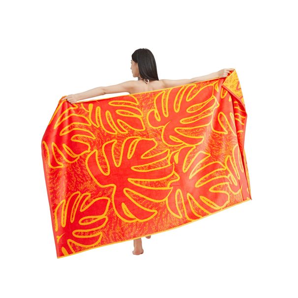 Pure Cotton Luxury Style Large Bath Towel Double Sided Color Woven Cut Velvet Terry Thickened Cotton Seaside Swimming Bathroom Beach Towel_maomaolike.com