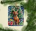 Vizsla Christmas Reindeer Porcelain Ornament Christmas Tree Hanging Decorations For Home Christmas Holiday, Rectangle, Gift, Multicolor_maomaolike.com