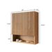 TOBI 26 Wall-Mounted Striped Bathroom Cabinet, With Doors, Shelf And Open Storage Compartment Over The Toilet Storage Cabinet For Bathroom, Kitchen, Laundry Room, Natural Woodgrain Color_maomaolike.com