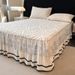 Thickened Warm Milk Velvet Coral Fleece Lace Edge Bed Skirt Cover Anti-Slip Protector For Winter_maomaolike.com