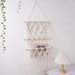 Tapestry Tassel Book Magazine Net Pocket Cotton Rope Woven Decoration Wall Hanging Green Plant Storage Rack_maomaolike.com