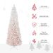 6' Tall Unlit Pencil Fir Artificial Christmas Tree With Realistic Branches And Steel Base, Pink And White_maomaolike.com