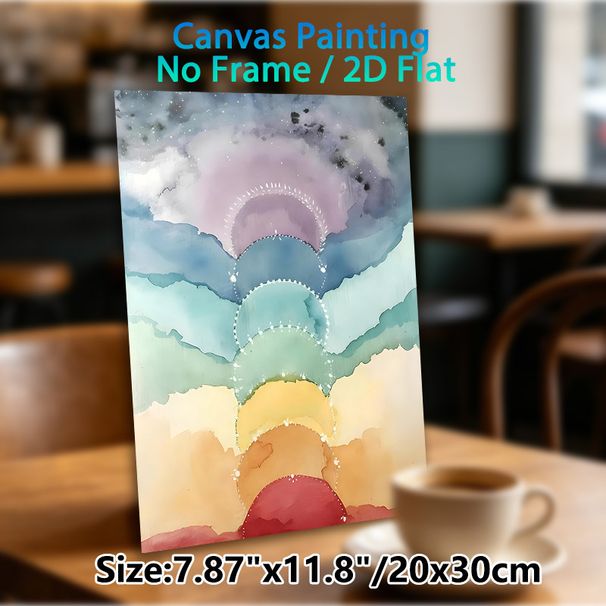 Rainbow Cloud Themed Painting Poster, Soft Watercolor Gradient Poster, Gentle Dreamy Aesthetic Ideal For Bedroom And Living Room Wall Decor_maomaolike.com