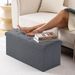Folding Storage Ottoman Bench, Ottoman Foot Rest, End Of Bed Bench, Storage Chest, With Flipping Lid, For Living Room, Bedroom, Entryway, 47 Inches, Gray_maomaolike.com