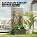 Metal Planter Box With Trellis, 71" Tall Raised Garden Bed With Privacy Screen And Drainage Holes, Banana-Leaf Cut-Outs_maomaolike.com