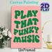 Play That Funky Music Quote Painting Poster, Retro Groovy Pink & Green Typography Poster, Vibrant Playful Text Art Ideal For Music Studio, Living_maomaolike.com