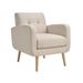 Mid-Century Modern Fabric Accent Armchair Single Sofa With Rubber Wood Legs For Living Room_maomaolike.com