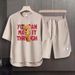 Men's Clothing 2024 Waffle Casual Summer Suit Men's Loose Teen Short sleeved T shirt Shorts Handsome Two piece Suit_maomaolike.com