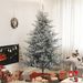 7.5ft Nordic Pine Artificial Christmas Tree With 1218 Snow Flocked Tips, Foldable Metal Stand, Easy Assembly, Hinged Xmas Tree For Home Office Holiday_maomaolike.com
