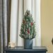 18 Inch Tall Unlit Miniature Snow-Flocked Tabletop Artificial Christmas Tree, Holiday Decoration With Pine Cones And Berries_maomaolike.com