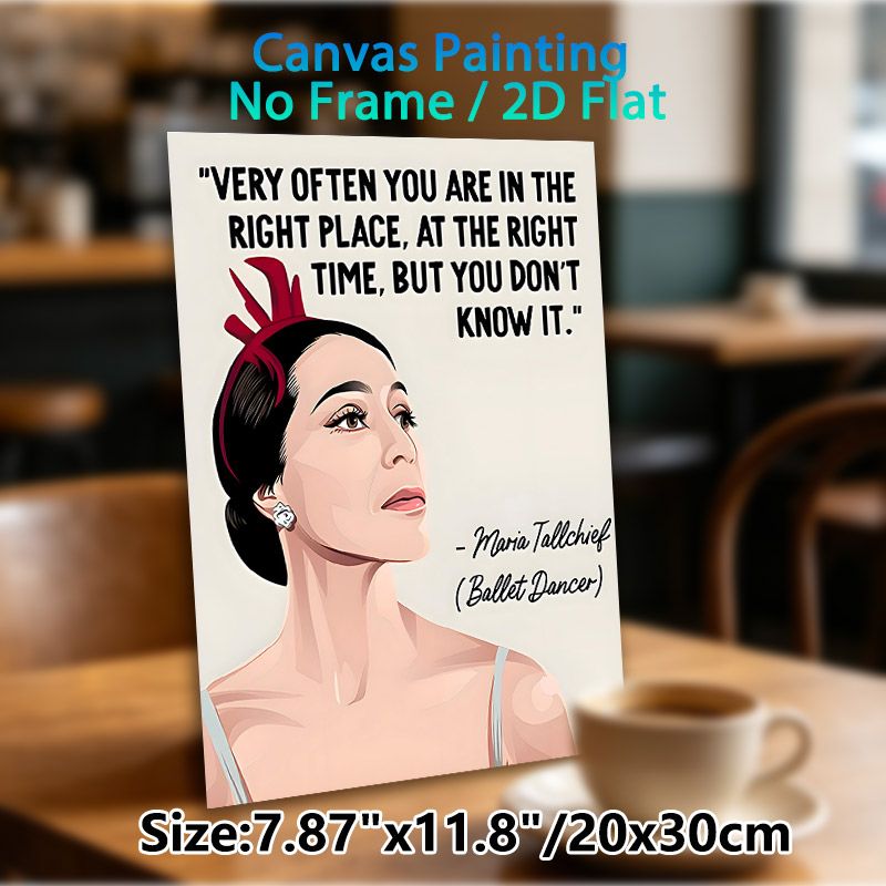 Maria Tallchief Inspirational Quote Painting Poster, Sleek Minimalist Illustrated Portrait Poster, Uplifting Motivational Decor Ideal For Dance_maomaolike.com