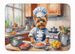 Yorkie Yorkshire Terrier The Chef Memory Foam Kitchen Mat Machine Washable Anti-Fatigue Mat Cushion Comfort Bath Mat Or Kitchen Rug_maomaolike.com