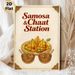 Samosa & Chaat Themed Painting Poster, Vibrant Vintage Indian Culinary Art Poster, Authentic Eye-catching Snack Design, Ideal For Restaurant, Kitchen_maomaolike.com