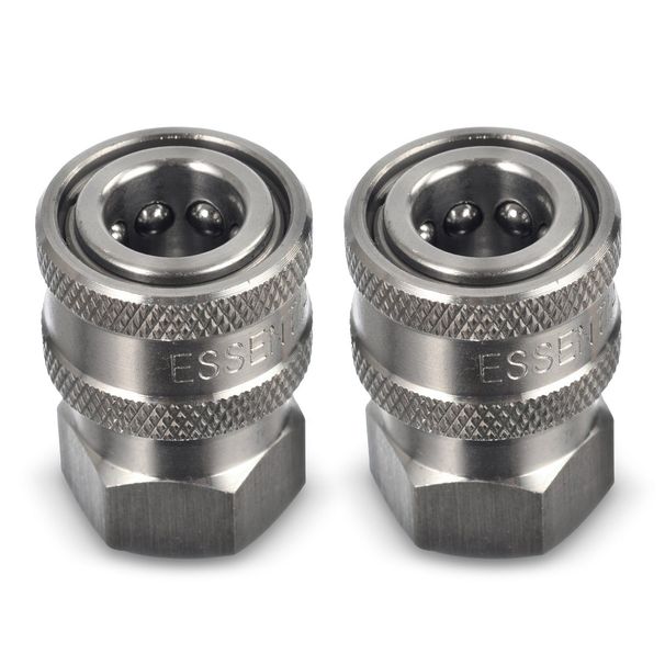Stainless Steel Pressure Washer Quick Connect Fittings | Set Of 2 | Female_maomaolike.com