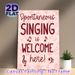 Spontaneous Singing Slogan Painting Poster, Blush Pink Floral Pattern Poster, Warm Cheerful Musical-themed Decor, Ideal For Living Room, Music Room_maomaolike.com