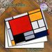 Abstract Geometric Painting Poster, Vibrant De Stijl Style Color Block Grid Poster, Sleek Modern Aesthetic Ideal For Living Room, Office Decor_maomaolike.com
