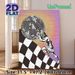Sisyphus & Disco Ball Themed Painting Poster, Stylish Graffiti-style Poster, Monochrome Figure Pushing Disco Ball On Checkered Ramp With Gradient_maomaolike.com