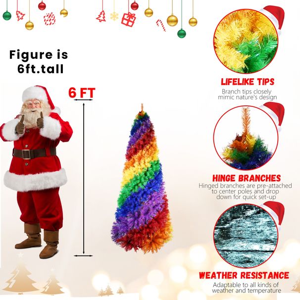 6ft PVC Rainbow Spiral TreeTrTf_maomaolike.com