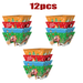 12 Pcs Christmas Paper Food Tray Tree Santa Gingerbread Elk Pattern Snack Bowl Xmas Party Disposable Paper Serving Tray Cute Popcorn Hot Dog Candy Container Boat For Winter Xmas Carnivals Decorations_maomaolike.com