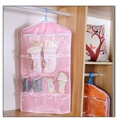 Ready Stock 16 Grid Hanging Closet Organizer Bag, Wardrobe Classification Storage Pouch For Socks, Underwear & Intimate Garments Bedroom Sorting
_maomaolike.com
