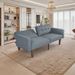 Mid-Century Modern PU Leather Matte Gray Sofa – 68'' Wide 3-Seater Tufted Couch With Wooden Legs For Small Spaces, Living Room & Office_maomaolike.com