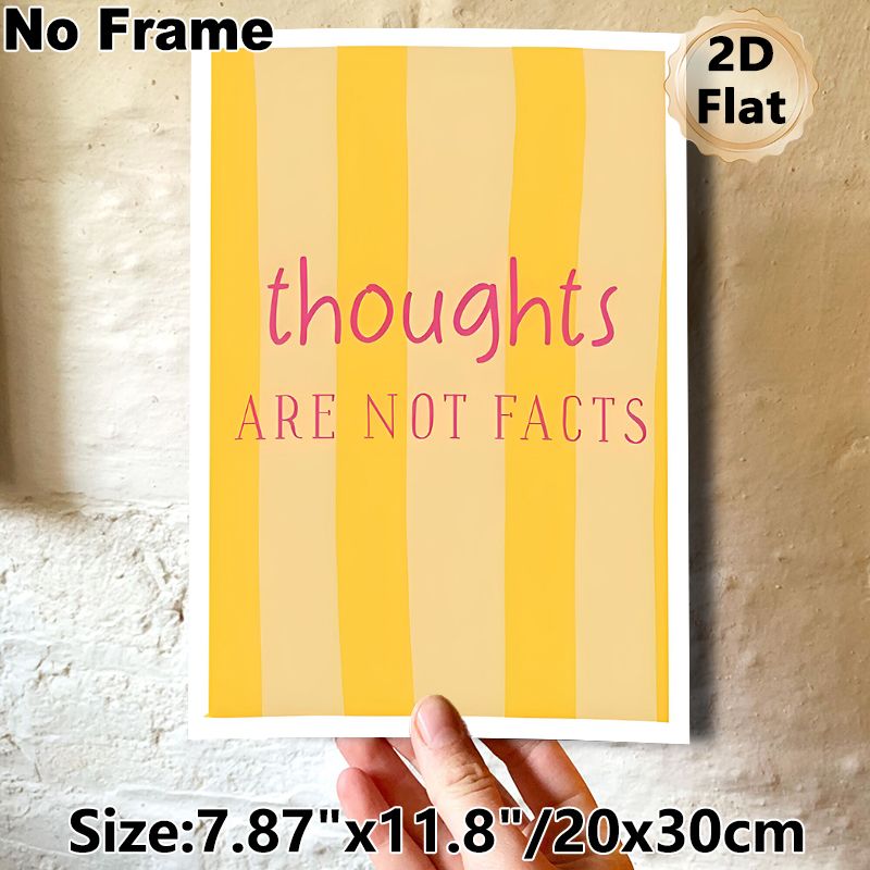 Inspirational Quote Painting Poster, Warm Yellow Striped With Pink Typography Poster, Uplifting Positive Reminder, Suitable For Home Office And Living_maomaolike.com