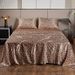 Satin Silk Printed Bed Sheet Bed Sheet Pillowcase Digital Printing Silver Leopard Four Piece Set_maomaolike.com
