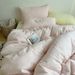 Manufacturer Wholesale INS Japanese Double-Piece Pure Four-Piece All-Cotton Nordic Style Washed Cotton Small Plaid 4-Piece Bedding_maomaolike.com