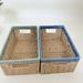 New Handmade Woven Color Block Storage Basket For Snacks, Miscellaneous Items, Toys, Large Simple Korean Style_maomaolike.com