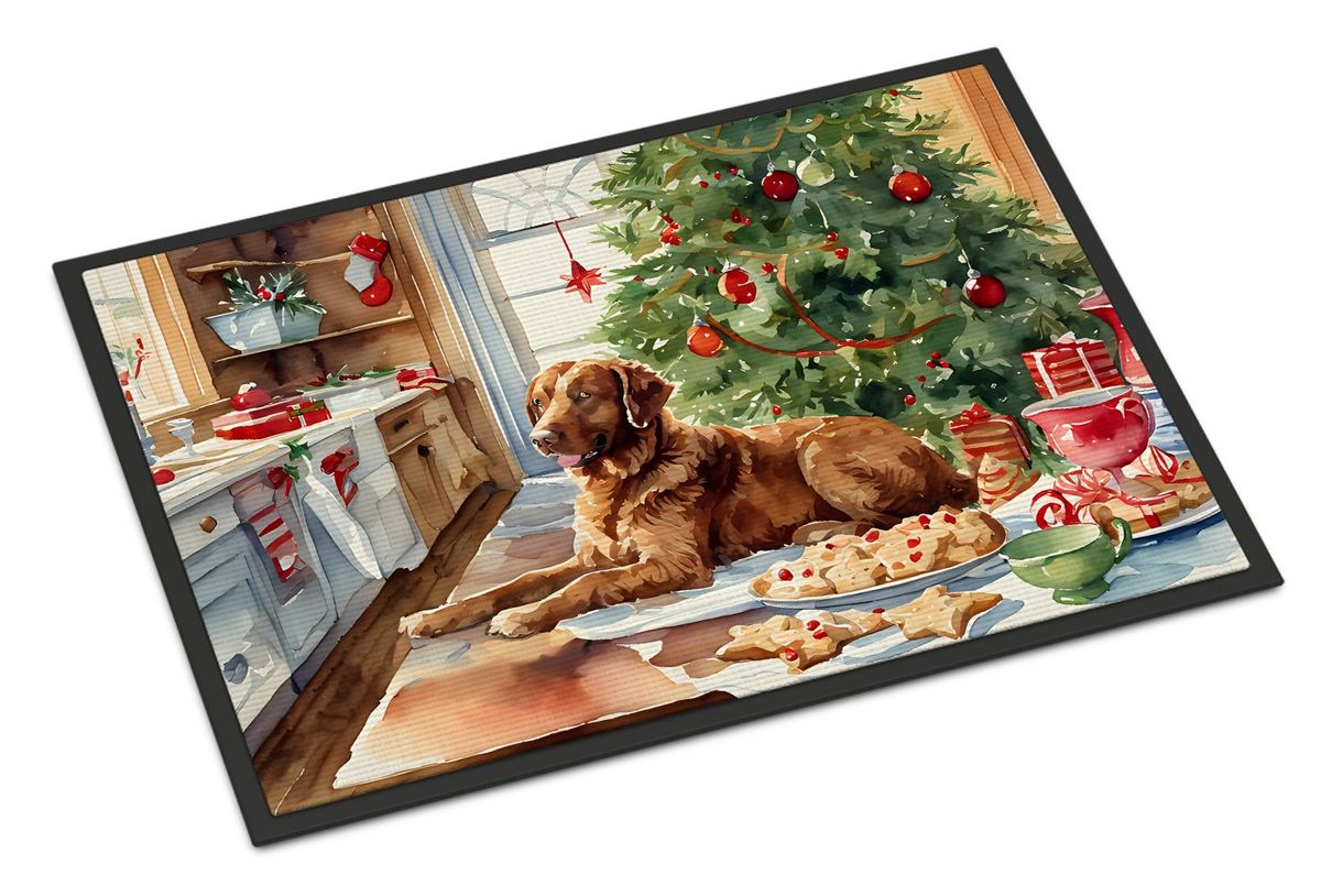 Chesapeake Bay Retriever Christmas Cookies Doormat Front Door Mat Indoor Outdoor Rugs For Entryway, Non Slip Washable Low Pile, 24H X 36W_maomaolike.com