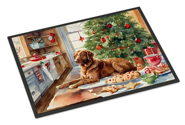 Chesapeake Bay Retriever Christmas Cookies Doormat Front Door Mat Indoor Outdoor Rugs For Entryway, Non Slip Washable Low Pile, 24H X 36W_maomaolike.com