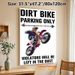 Dirt Bike Parking Themed Painting Poster, Vibrant Pop-art Style Dirt Bike Rider Poster, Funny Warning Slogan, Ideal For Garage, Workshop Or Motorcycle_maomaolike.com