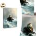 Seaside Cottage On Rock Painting Poster, Soft-toned Impressionist Stormy Sea Scene Poster, Calming Dramatic Coastal Artwork Ideal For Living Room_maomaolike.com