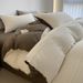 Simple All-cotton Crinkled Fabric Four-piece Pure Cotton Duvet Cover, Three-piece Bed Sheet Set, Fitted Sheet, Light_maomaolike.com