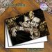 Gothic Monster Couple Painting Poster, Vintage Dark-toned Tattooed Monster Pair With Ornate Golden Filigree Poster, Unique Gothic Art Ideal For_maomaolike.com